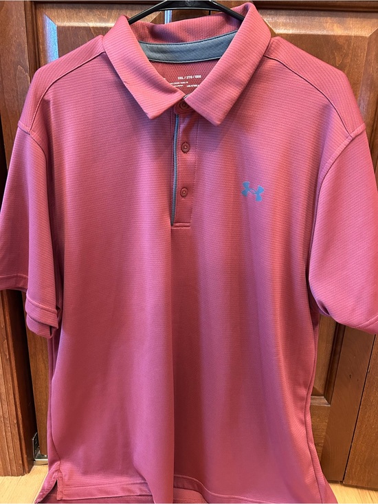 Under Armour Other - Under Armour Men's Polo in Dusty Rose with Blue Logo